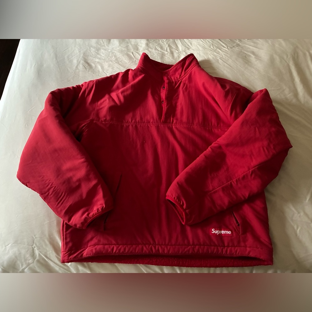 Supreme Red Pullover Half-Zip Sweater